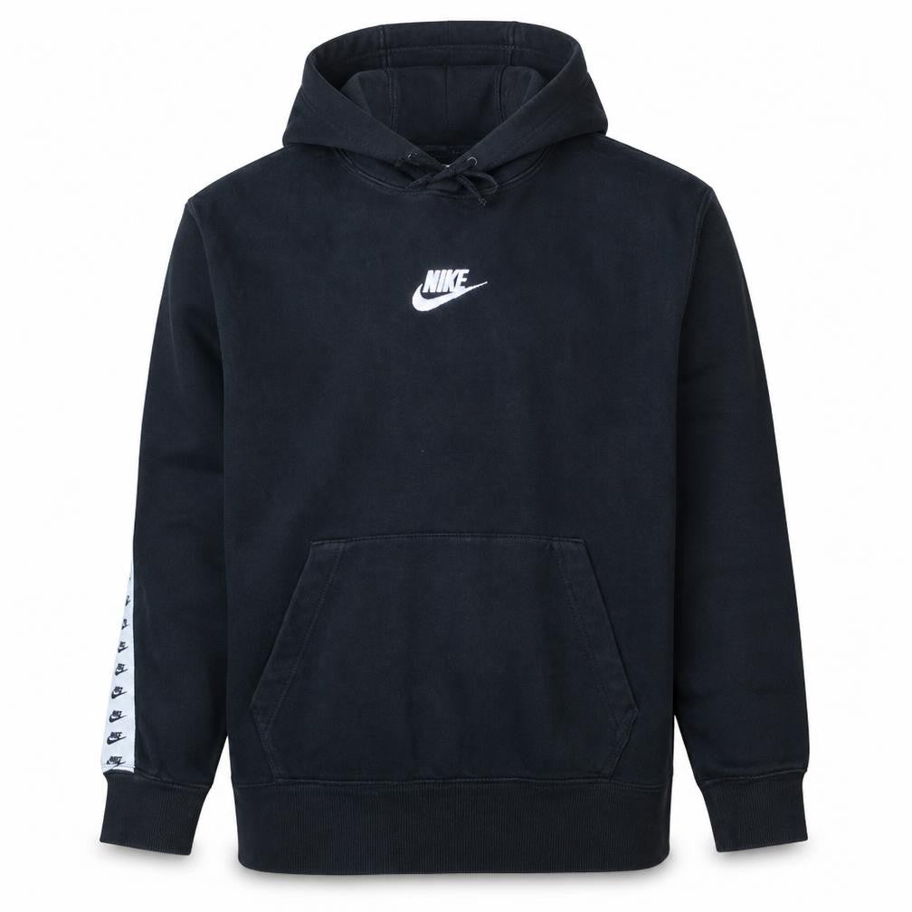 Front view of Nike Men's Black Pullover Hoodie M Logo Sports Fleece