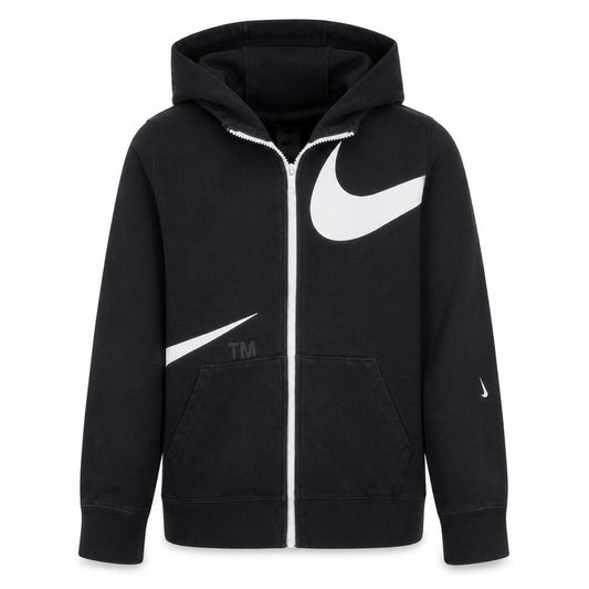 Nike Boys Black XL Full Zip Hoodie with Logo Graphic