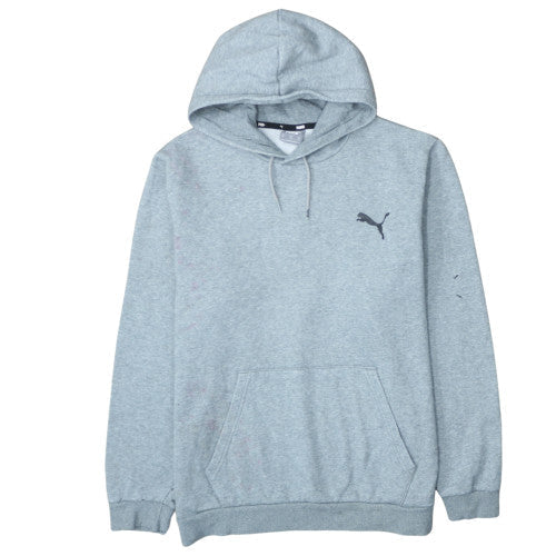 Puma Men's Grey XL Pullover Hoodie Logo Fleece Sweatshirt