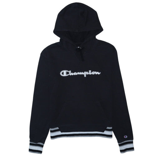 Champion Womens Black Medium Pullover Hoodie with Logo