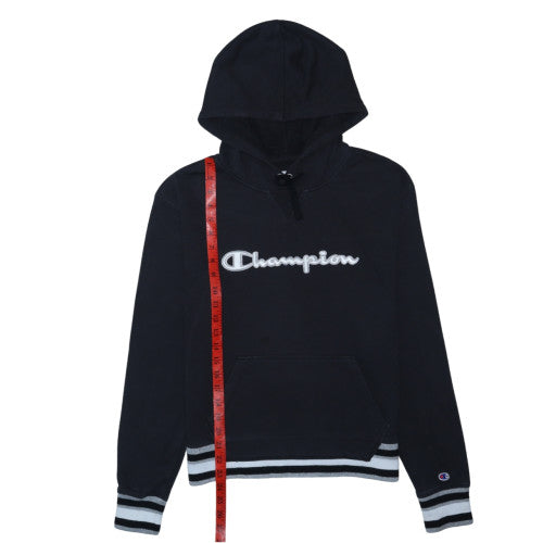Champion Womens Black Medium Pullover Hoodie with Logo