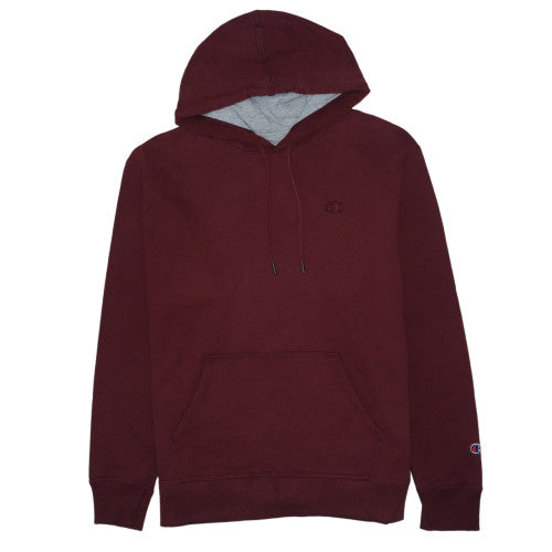 Champion Mens Burgundy Hoodie L Pullover Fleece Cotton Blend