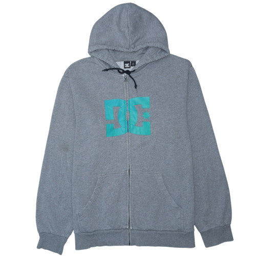 DC Mens Grey XL Full Zip Hoodie with Logo Front