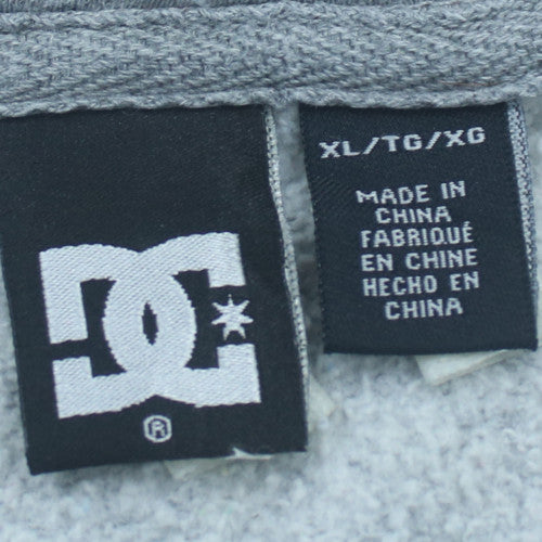 DC Mens Grey XL Full Zip Hoodie with Logo Front