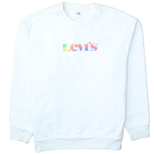 Levi's Women's White Relaxed Fit Crew Neck Sweatshirt Size L