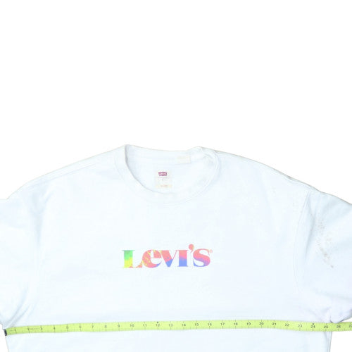 Levi's Women's White Relaxed Fit Crew Neck Sweatshirt Size L