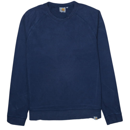 Carhartt Men Blue Crew Neck Pullover Sweatshirt Size L