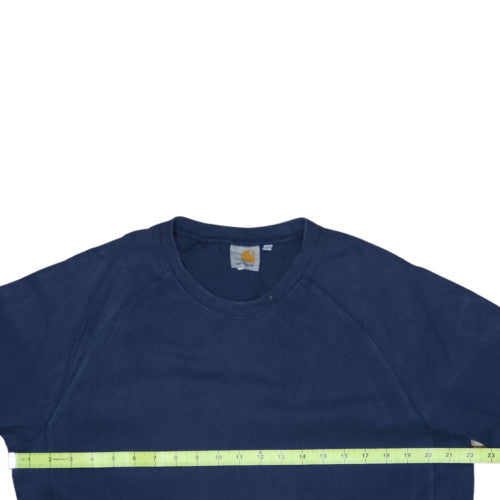 Carhartt Men Blue Crew Neck Pullover Sweatshirt Size L