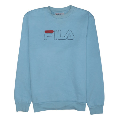 FILA Men’s Blue Pullover Sweatshirt Small Crew Neck Logo Sportswear