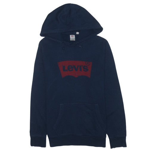 Levi's Men's Blue Pullover Hoodie M Regular Fit Logo Fleece