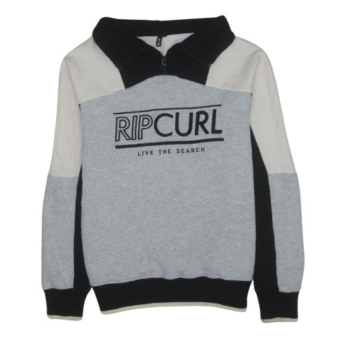 Rip Curl Womens Grey 1/2 Zip Sweatshirt Size M Fleeced Cotton Blend