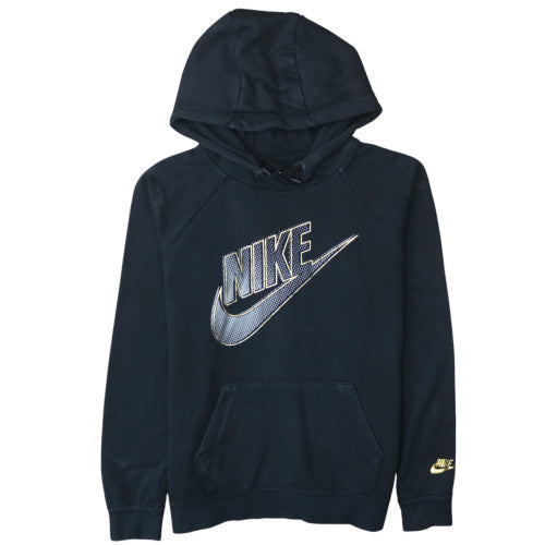 Nike Womens Black Medium Pullover Hoodie with Logo Print