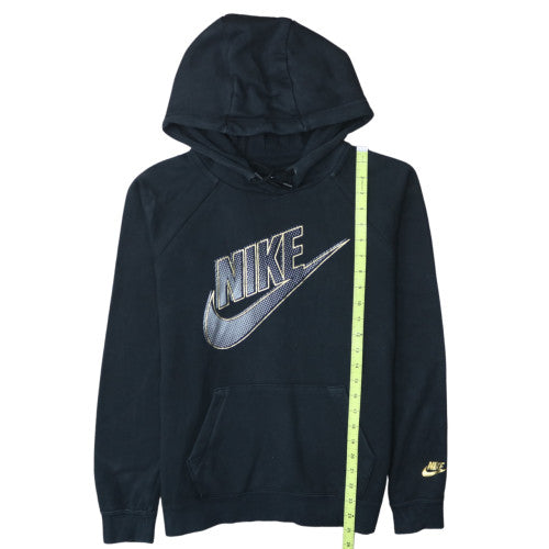 Nike Womens Black Medium Pullover Hoodie with Logo Print