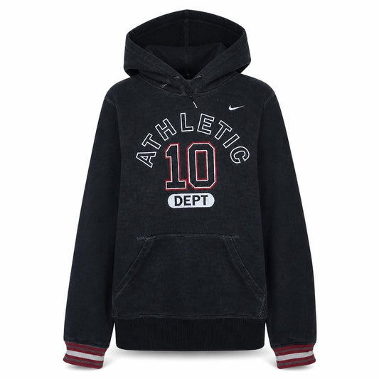 Front view of Nike Women Black Small Pullover Hoodie Athletic Dept Logo