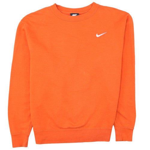 Nike Men's Orange Crew Neck Pullover Sweatshirt Medium Cotton Blend