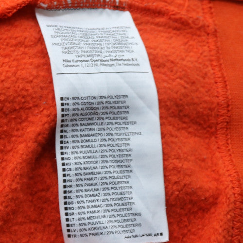Nike Men's Orange Crew Neck Pullover Sweatshirt Medium Cotton Blend