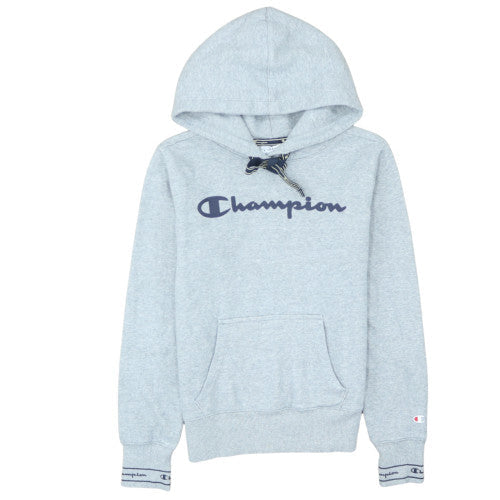 Champion Womens Grey Pullover Hoodie XS Cotton Blend Logo Casual