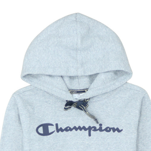Champion Womens Grey Pullover Hoodie XS Cotton Blend Logo Casual