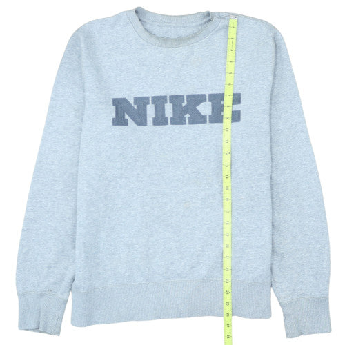 Nike Mens Grey Pullover Sweatshirt L Crew Neck Logo Fleece