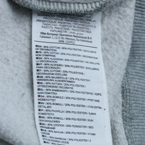 Nike Mens Grey Pullover Sweatshirt L Crew Neck Logo Fleece