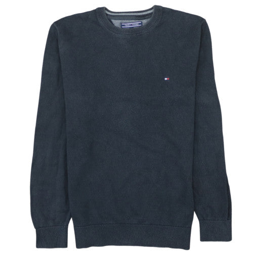 Tommy Hilfiger Men's Blue Cotton Crew Neck Jumper Size L