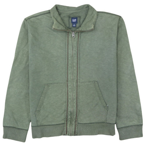 GAP Men's Green Full Zip Cotton Fleece Sweatshirt L Regular