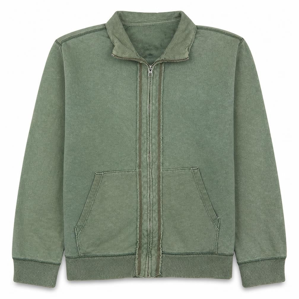Gap Men's Green Full Zip Cotton Fleece Sweatshirt L Regular