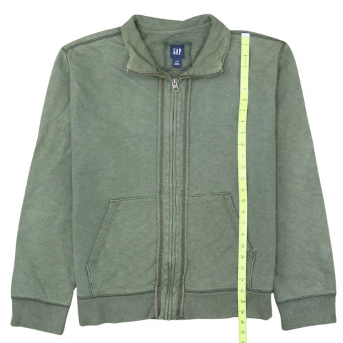 GAP Men's Green Full Zip Cotton Fleece Sweatshirt L Regular