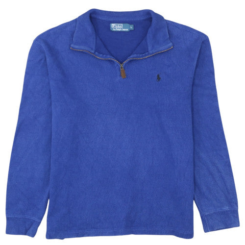Ralph Lauren Men's Blue Cotton 1/2 Zip Jumper Size L