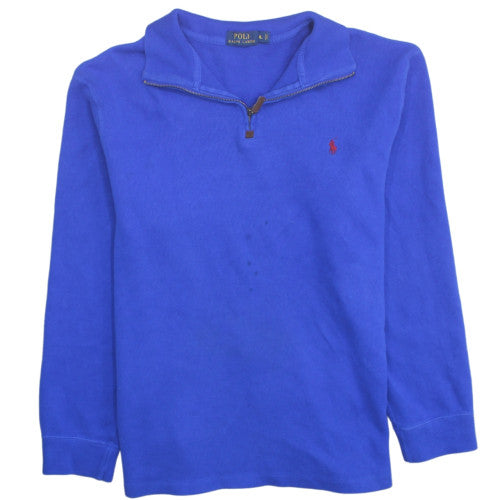Ralph Lauren Men’s Blue Cotton 1/4 Zip Jumper XL Classic Knit