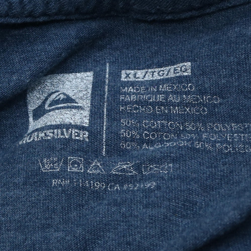 Quiksilver Men's Blue Nautical Graphic T-Shirt XL Short Sleeve