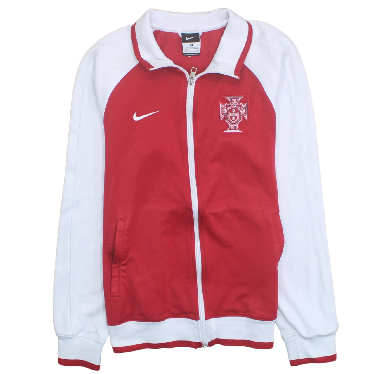 Nike Men’s Red & White Portugal Full Zip Sweatshirt Size S