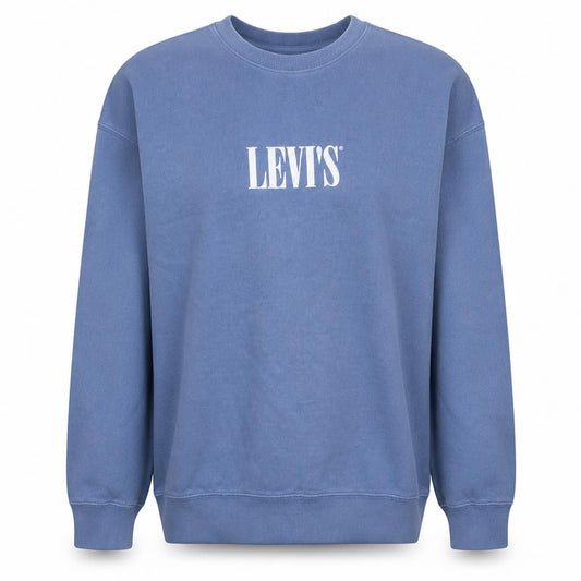 Front view of Levi's Men's Blue XL Relaxed Fit Logo Crew Neck Sweatshirt