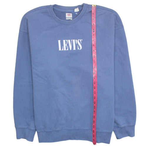 Levi's Men's Blue XL Relaxed Fit Logo Crew Neck Sweatshirt