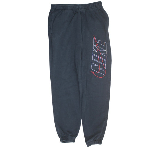 Nike Men's Black Logo Sweatpants M Regular Fit Fleece Tapered