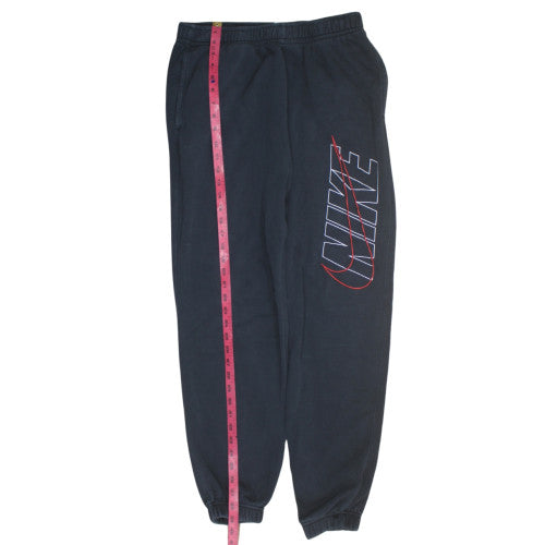 Nike Men's Black Logo Sweatpants M Regular Fit Fleece Tapered