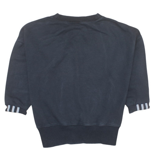 Adidas Womens Black Crew Neck Pullover Sweatshirt UK 4 Logo Detail