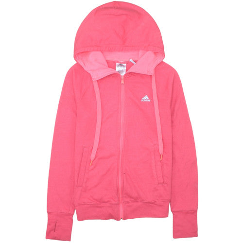 Adidas Womens Pink XS Full Zip Hoodie Sweatshirt Casual