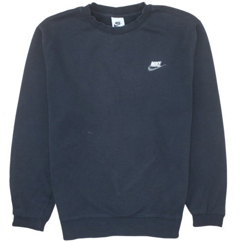 Nike Mens Black Small Pullover Crew Neck Fleece Sweatshirt