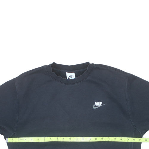 Nike Mens Black Small Pullover Crew Neck Fleece Sweatshirt