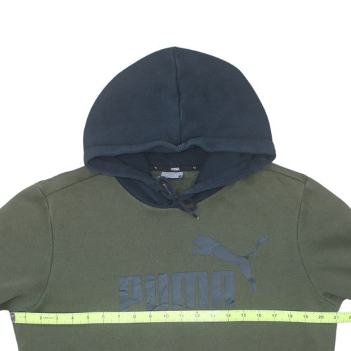 Puma Men’s Green Pullover Hoodie Small Logo Fleece Sweatshirt