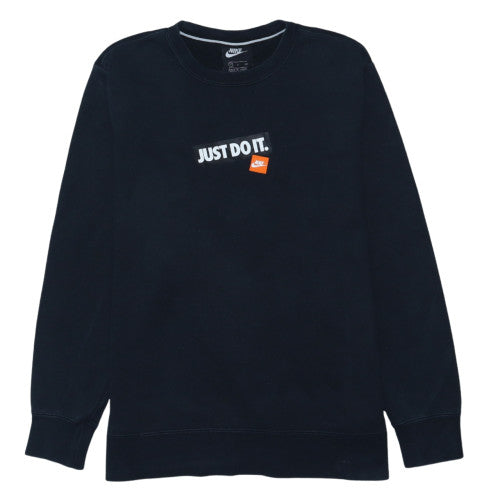 Nike Men's Black Small Crew Neck Graphic Pullover Sweatshirt