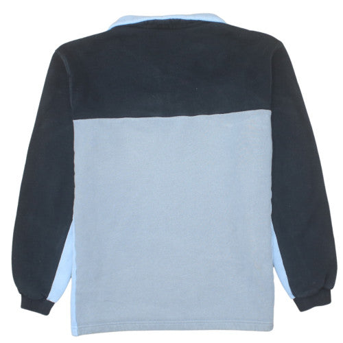 Fila Mens Grey Blue 1/4 Zip Fleece Sweatshirt Size 14 Teens