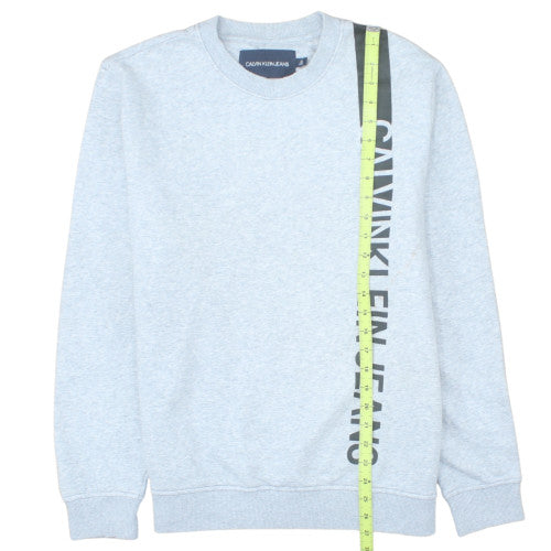 Calvin Klein Jeans Mens Grey Logo Pullover Sweatshirt L