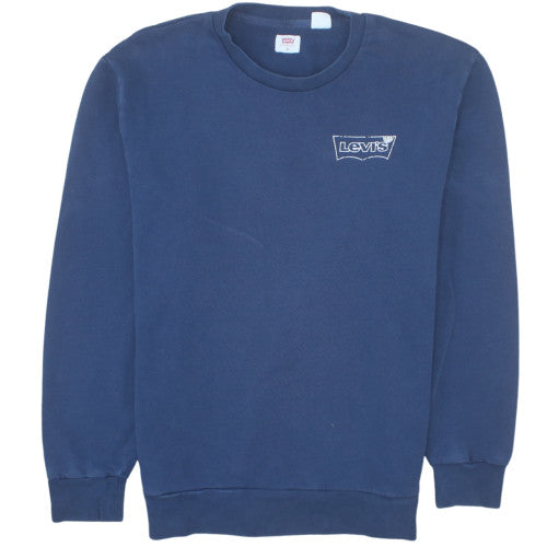 Levi's Men's Blue Logo Crew Neck Pullover Sweatshirt M