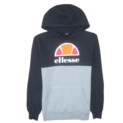 Ellesse Men’s Grey Pullover Hoodie Small Logo Fleece Sweatshirt