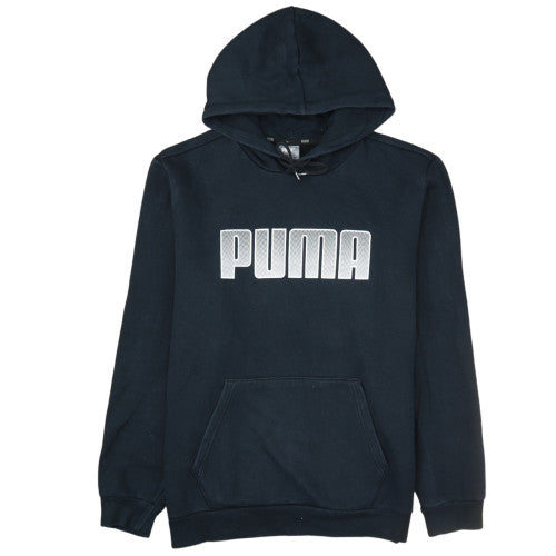 Puma Mens Black L Pullover Hoodie with Logo Print