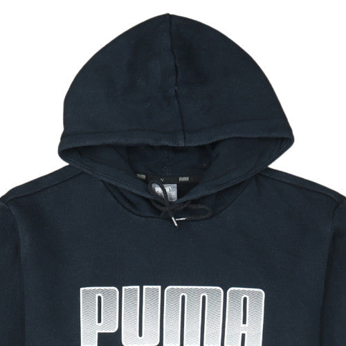 Puma Mens Black L Pullover Hoodie with Logo Print