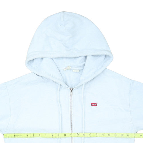Levi's Women's Light Blue Full Zip Hoodie Size Small Cotton Fleece