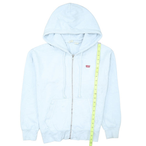 Levi's Women's Light Blue Full Zip Hoodie Size Small Cotton Fleece